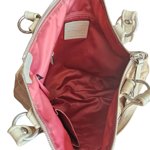 Y2k Vintage Coach Hampton Large Leather Purse Tote 18998 - Picture 8 of 11